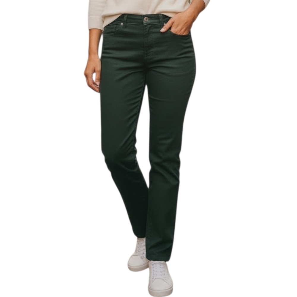 Joe's Jeans Dark Green Straight-Leg Jeans
